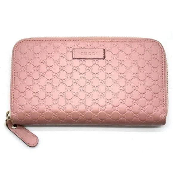 Gucci Blush Pink Embossed Leather Wallet - Picture 1 of 3